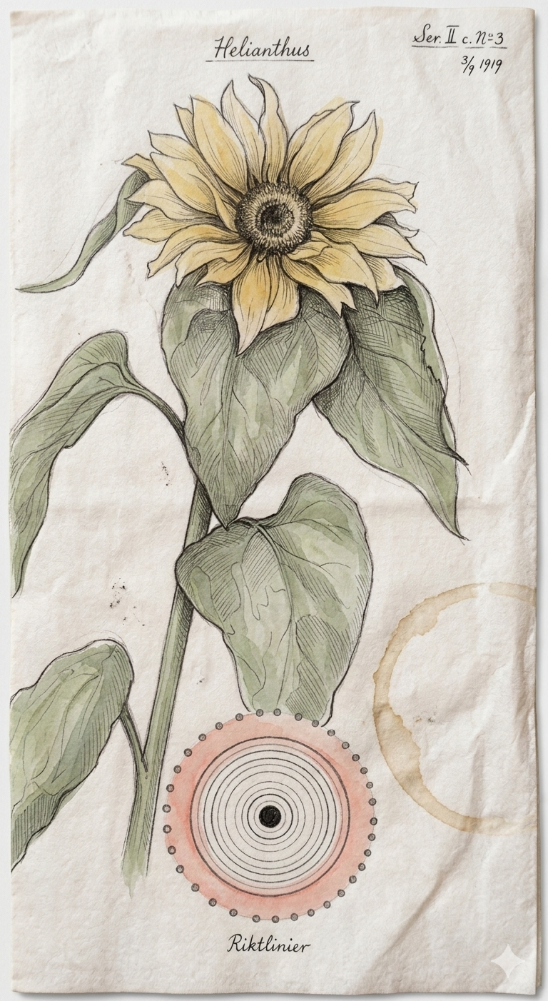 Sunflower botanical illustration — watercolor